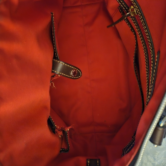 Beautiful Chevron blue and black Dooney and Burke dome shape shachel. - Picture 13 of 13